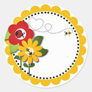 Bumble Bee Lady Bug Douche Party Verjaardagsfeestj Ronde Sticker