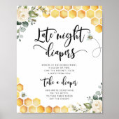 Bumble bee Late night couches baby shower Poster (Devant)