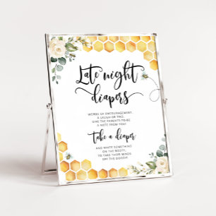 Bumble bee Late night couches baby shower Poster