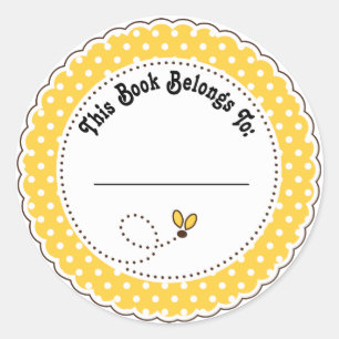 Bumble Bee Lezing Bookplaten Ronde Sticker