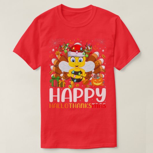 Bumble Bee Lover Halloween Kerstfeest Happy Hooth T-shirt (Design voorkant)