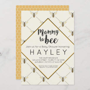 Bumble Bee  Mam to Bee douite Invite Kaart