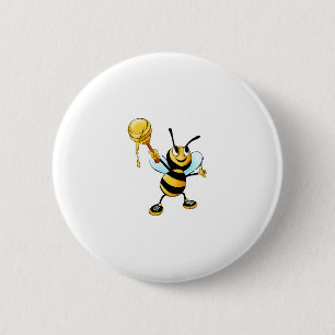 Bumble Bee met Honing Ronde Button 5,7 Cm