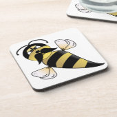 Bumble Bee met Mustache Bier Onderzetter (Linkerzijde)