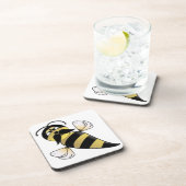 Bumble Bee met Mustache Bier Onderzetter (Rechterzijde)