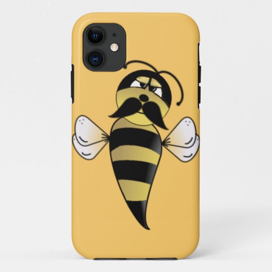 Bumble Bee met Mustache Case-Mate iPhone Case (Achterkant)