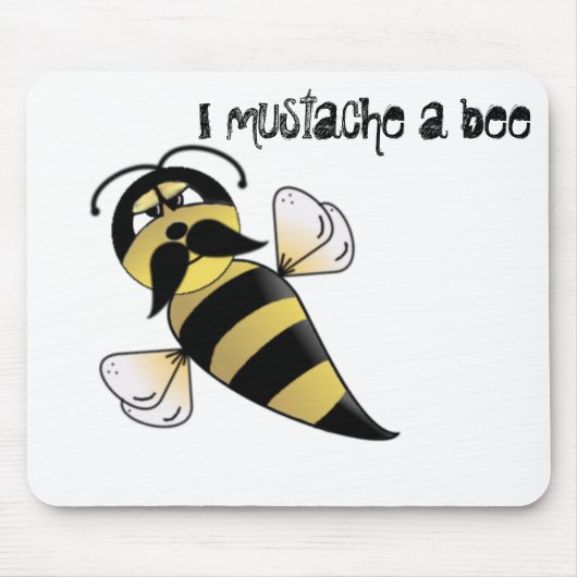 Bumble Bee met Mustache Muismat (Voorkant)