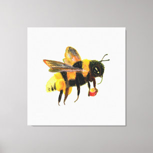 Bumble Bee met pollen Canvas Afdruk