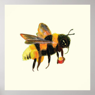 Bumble Bee met pollen Poster