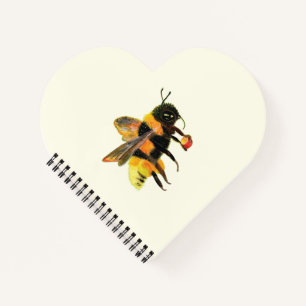 Bumble Bee met stuifmeel Hartvormig Notitieboek