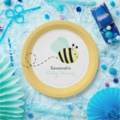 Bumble bee Mint Green Wings Custom Paper Bord #2 (Feest)