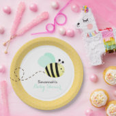 Bumble bee Mint Green Wings Custom Paper Bord #2 (Feest)