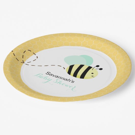 Bumble bee Mint Green Wings Custom Paper Bord #2 (Gekanteld)