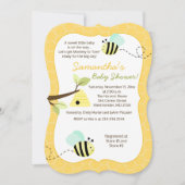 Bumble Bee Mint Vert Genre Neutre Invitation (Devant)