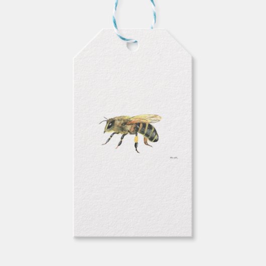 Bumble bee moderne bloeminsecten geel zwart cadeaulabel (Voorkant)