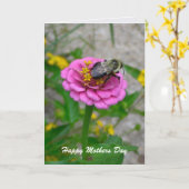 Bumble Bee Moederdag Kaart (Gele Bloem)