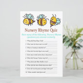 Bumble Bee Nursery Rhyme Quiz baby shower game (Staand voorkant)