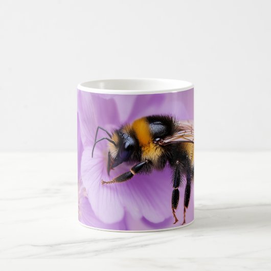 Bumble Bee on rose Flowers Mug (Centre)