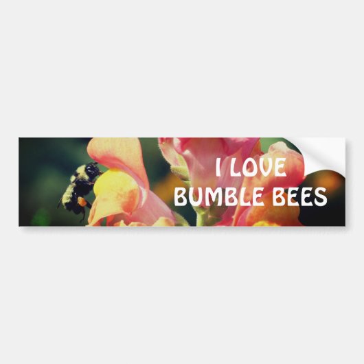 Bumble Bee On Snapdragon Flower  Bumpersticker (Voorkant)