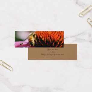Bumble Bee op Echinacea Flower mini Bladwijzer Visitekaartjes