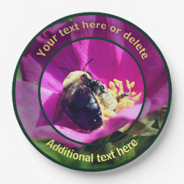 Bumble Bee op Flower Natuur Personalized Party Papieren Bordje