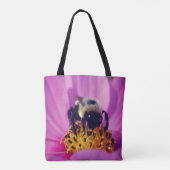 Bumble bee op kosmos draagtas (Achterkant)