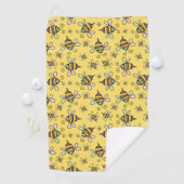 Bumble Bee Pattern Golfhanddoek (Insitu)
