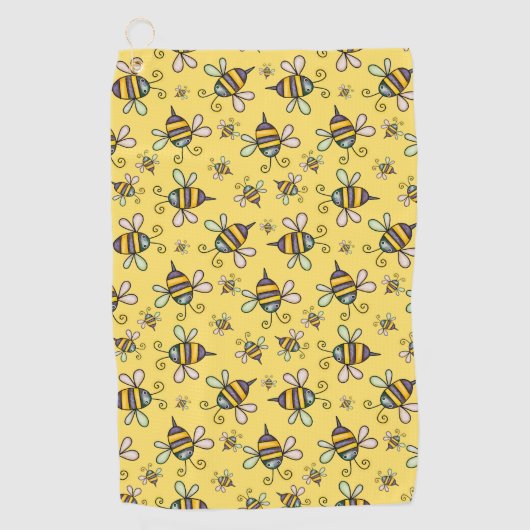 Bumble Bee Pattern Golfhanddoek (Voorkant)