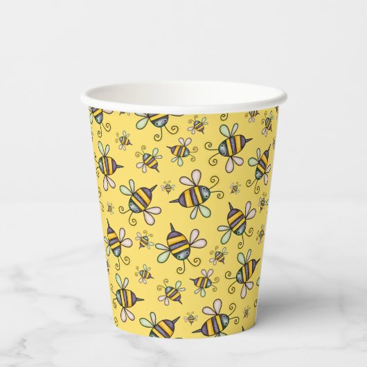 Bumble Bee Pattern Papieren Bekers (Achterkant)