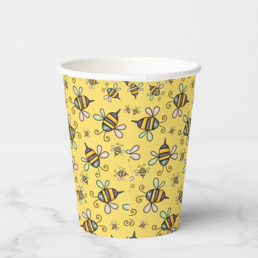 Bumble Bee Pattern Papieren Bekers (Rechts)
