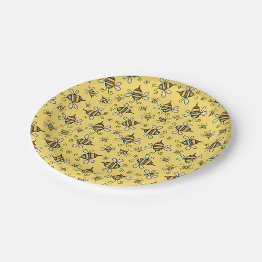Bumble Bee Pattern Papieren Bordje (Gekanteld)