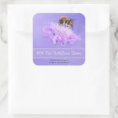 Bumble Bee Perched op een Roze Bloem Honing Vierkante Sticker (Tas)