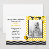 Bumble Bee Photo Birthday Party Invitations Kaart (Voorkant / Achterkant)