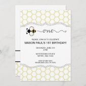 Bumble Bee Premier anniversaire invitation ONE (Devant / Derrière)