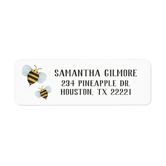 Bumble bee Return Address Labels (Voorkant)