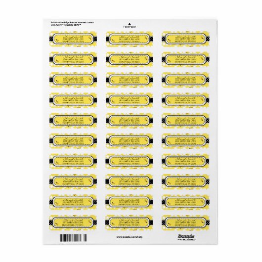 Bumble bee Return Label (Full Sheet)