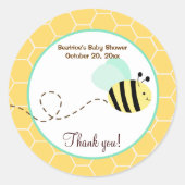 Bumble Bee Ronde Favor Sticker (Voorkant)