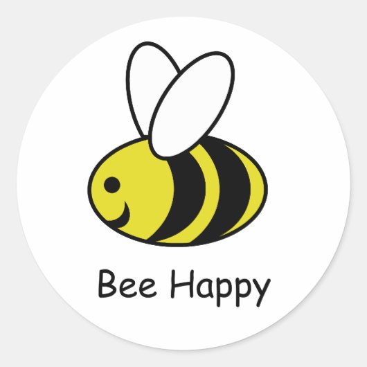 Bumble Bee Ronde Sticker (Voorkant)