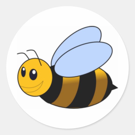 Bumble Bee Ronde Sticker (Voorkant)