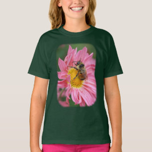 Bumble Bee roze Daisy Flower T-shirt