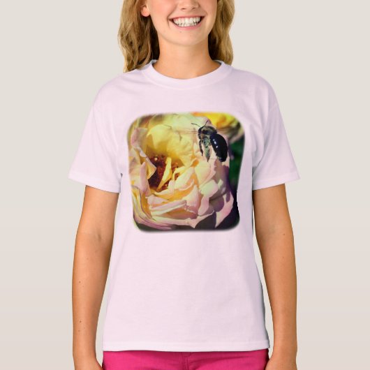 Bumble bee roze roze Natuur T-shirt (Voorkant)
