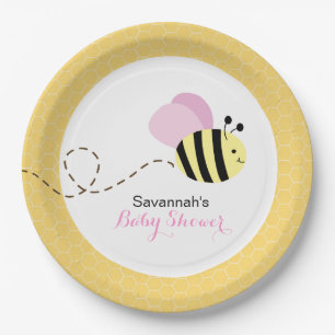 Bumble Bee Roze Wings - Bord aangepast papier