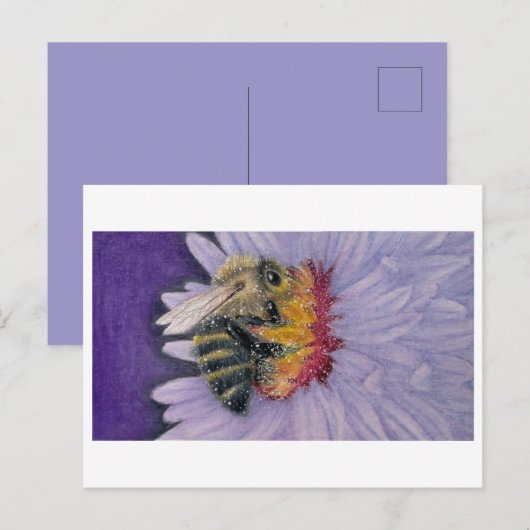 Bumble Bee Sketch Print Briefkaart (Voorkant / Achterkant)