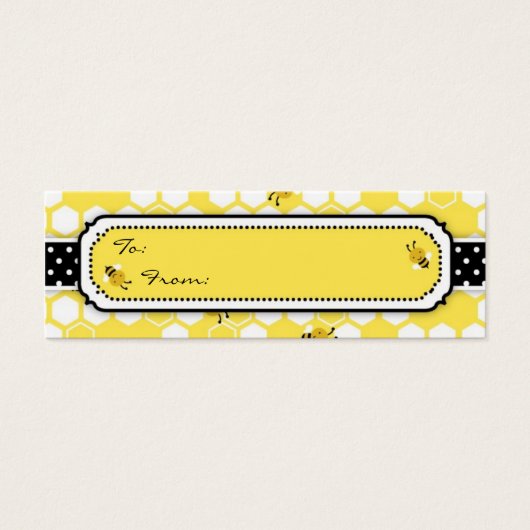 Bumble Bee Skinny Gift Label Mini Visitekaartjes (Voorkant)