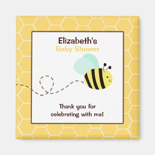 Bumble Bee Square Favor Magnet Magneet