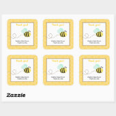 Bumble Bee Square Favor Stickers (Vel)