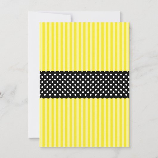 Bumble Bee Striped Dots Baby Shower Invitations (Dos)