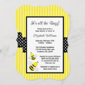 Bumble Bee Striped Dots Baby Shower Invitations (Devant / Derrière)