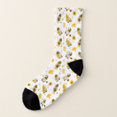 Bumble Bee Sunflower Chaussettes Gnome Jaune (Gauche - extérieur)