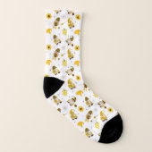 Bumble Bee Sunflower Chaussettes Gnome Jaune (Droite extérieur)